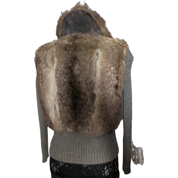 VINTAGE Luxury Real Faux Fur & Knit Jacket Size M. - Picture 8 of 16